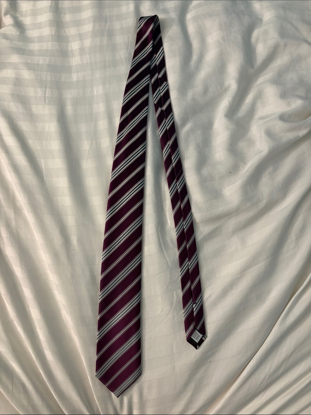 Geoffrey Beene Striped Burgundy/Purple  Men's Tie 100% silk